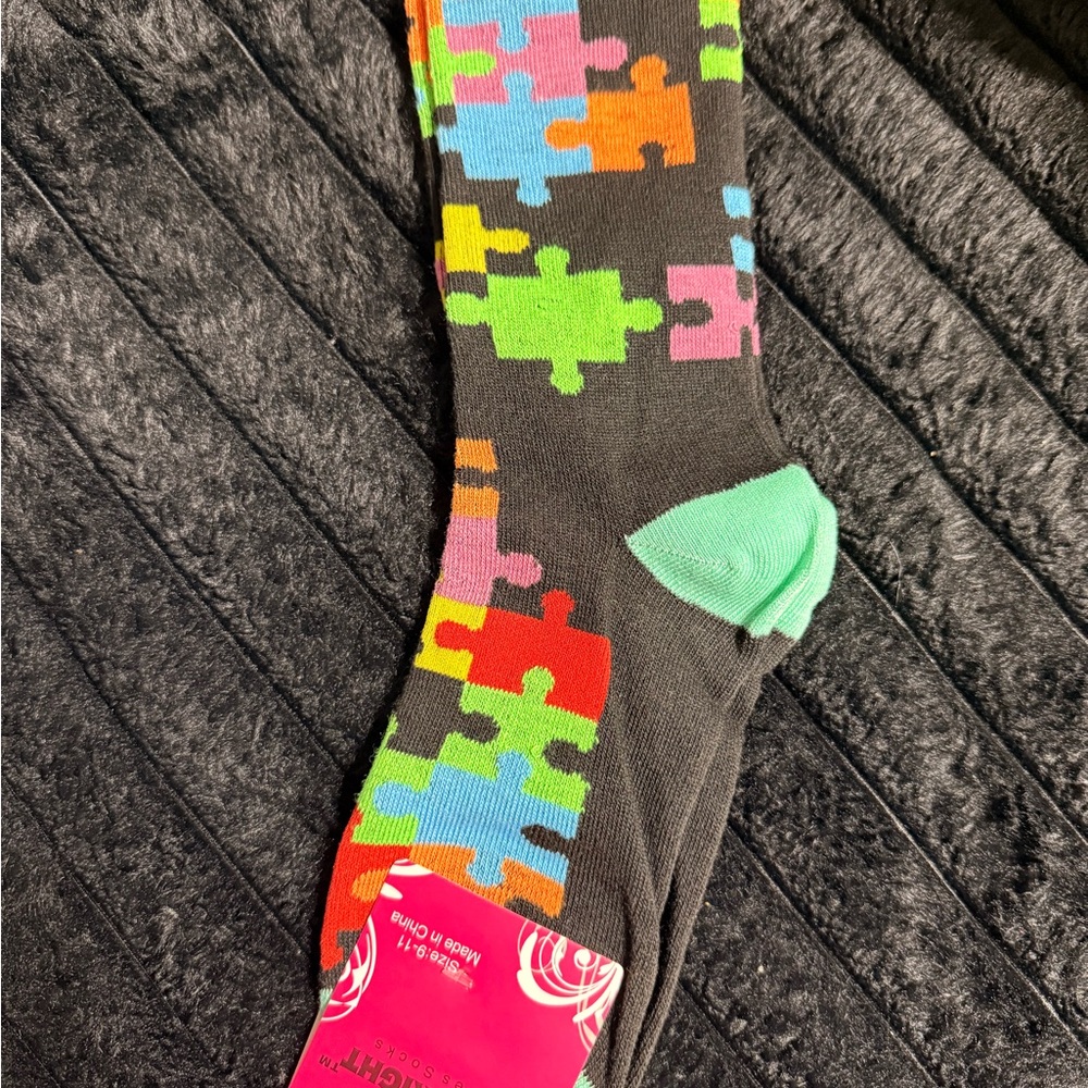 Colorful Puzzle Piece Socks